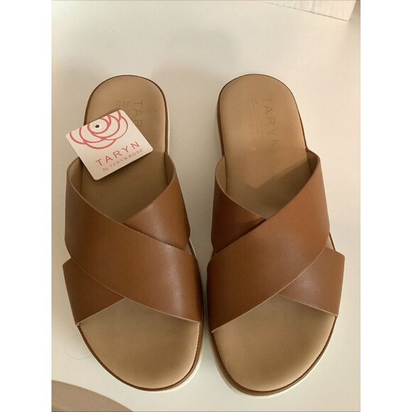 Taryn Rose Tayson Comfort By Design Wedge Sandals Tan Size 8.5 - Picture 2 of 5